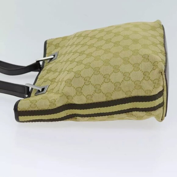 GUCCI GG Canvas Sherry Line Hand Bag Beige Brown - Picture 3 of 7